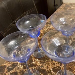 Pitcher & 4 margarita glasses, blue
